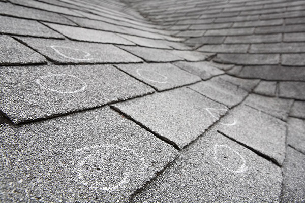 Hail Damaged Roof Marked Up