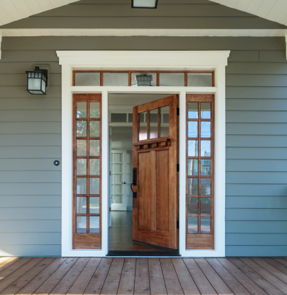 Front Entrance with Wooden Door